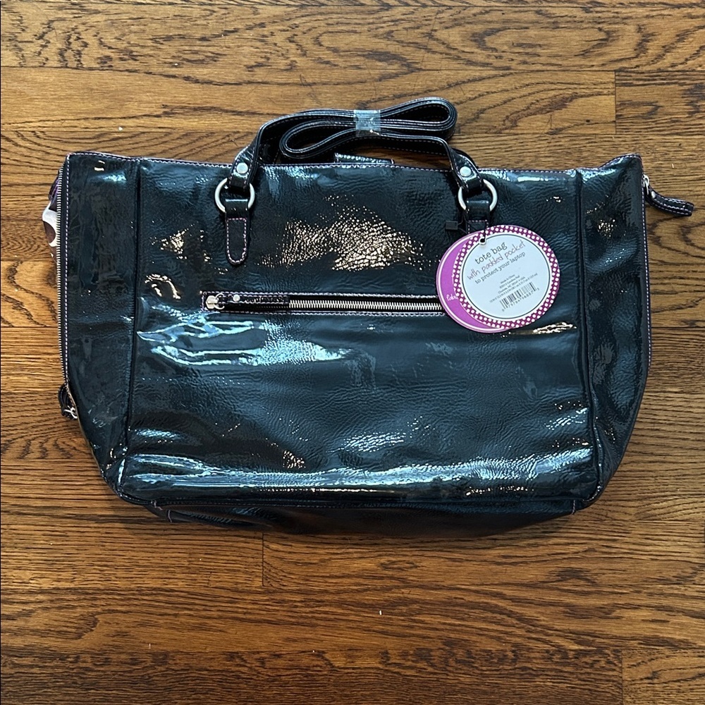 Studio C Glossy Black Tote Bag